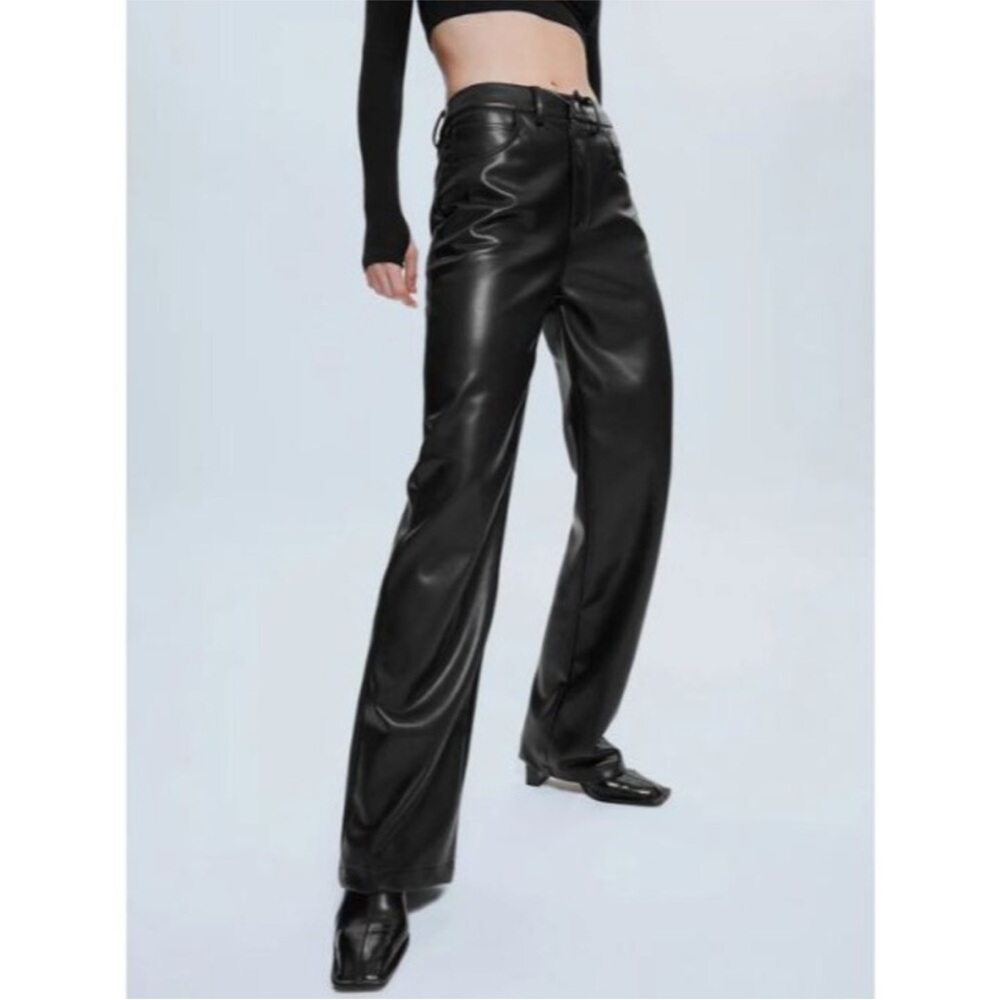 NWT Commense High Waisted Black Faux Leather Pants